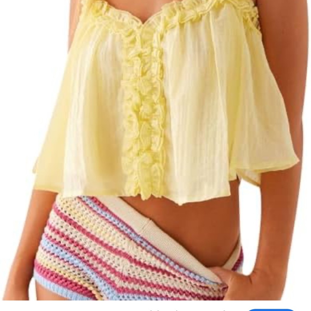 Peppermayo XS ruffle top yellow